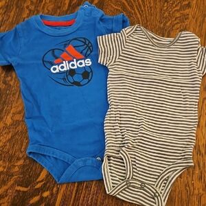 Adidas Kids Bodysuit Set in Blue and Gray